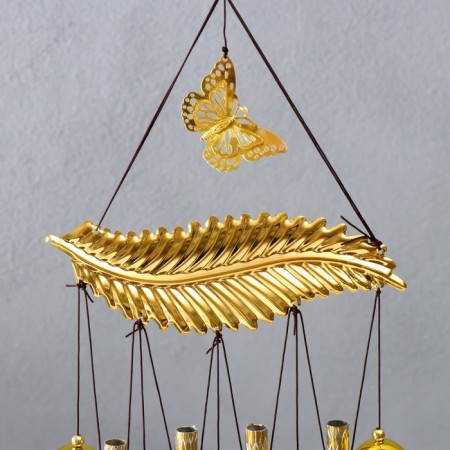 Wind Music Metal "leaves and butterflies" 5 bells 65x17 cm-1