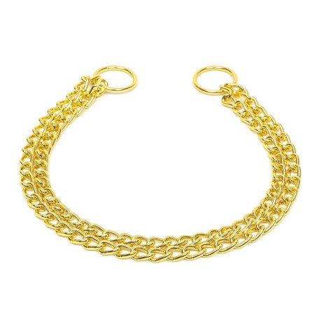 Collar - two -rowing metal nozzle, 55 cm, wire thickness 2.5 mm, golden-1