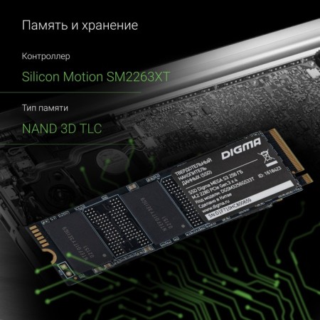 SSD Digma PCIE 3.0 X4 256GB DGSM3256GS33T MeGA S3 M.2 2280-2