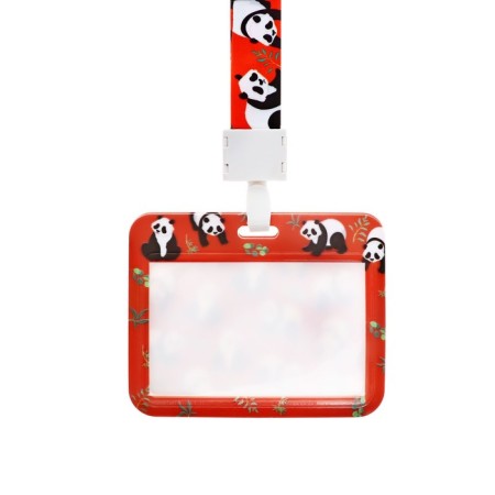 Badge horizontal, external, 100 x 80mm, internal 52 x 82mm, tape 42 cm, panda-1