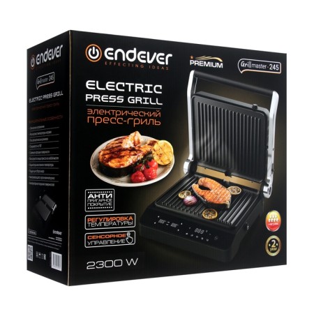Electric Grill Endever Grillmaster245, 2300 W, anti -stick coating, 30x22 cm, gray 1052646-11