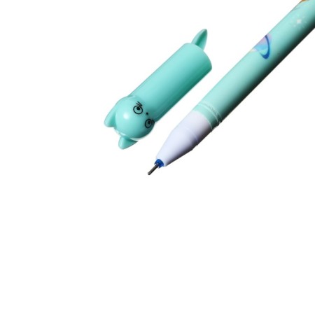 Gel handle with erased ink Calligrata, 0.38mm, blue rod, Cat Cat Cosmonaut, mix-3