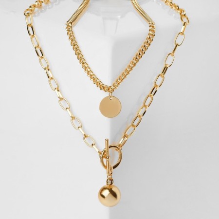 Piece "chain" ball, medallion, color gold, l = 58 cm-3