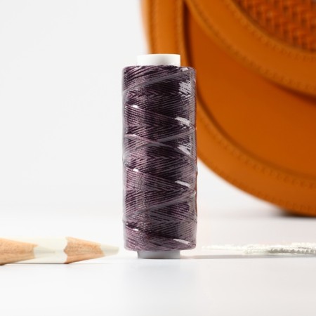 The threads are waxed, round, 300d/3, 0.35 mm, 60 ± 2 m, plum color-3