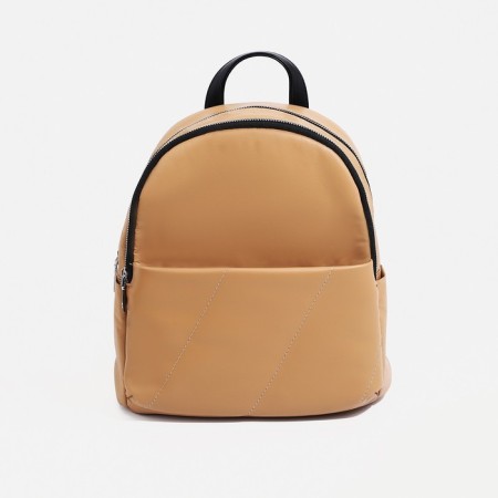 Women's backpack made of artificial leather, cosmetic bag, Otara, beige/yellow color-4
