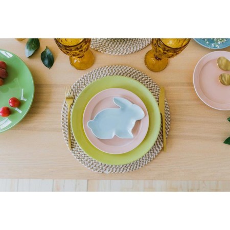 Board ceramic dining share "pastel", d = 27 cm, yellow color-7