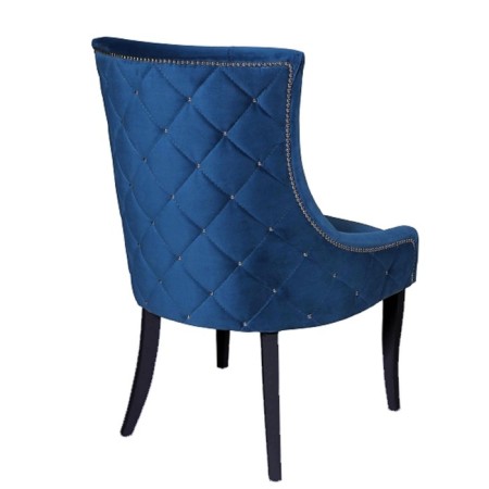 Chair "Marzio", velor fabric, Molding Nickel, support of the wenge array, color ocean-1
