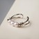 Earring "Kaff" Twisted Pearls, white color in silver