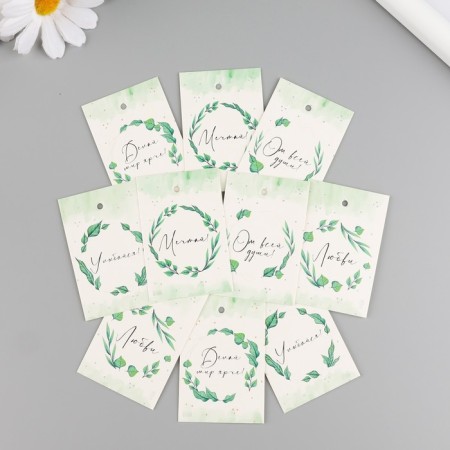 Cardboard "Wreath" set 10 pcs (5 types) 4x6 cm-1