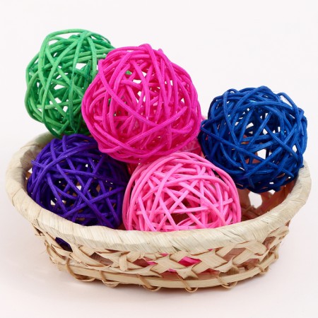 Decorative ball from the vine, set 6 pcs, size 1 pc 5 cm, color mix
