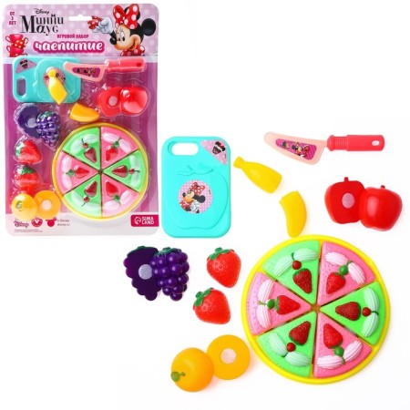 Game set "Tea Party", Minnie Mouse, cake and fruit on Velcro