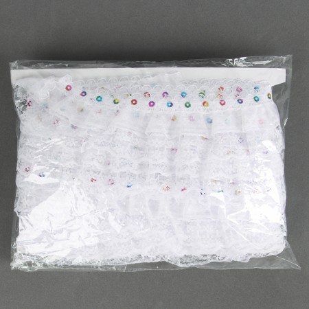 White braid, 4.5 cm, in a roll 10 m-3