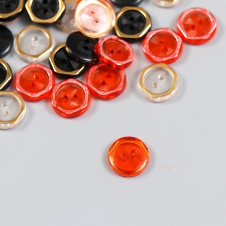 Buttons plastic for creativity on the leg "with pearl" color mix set 30 pcs 1.2x1.2 cm 94135-2