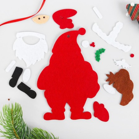 Set for creativity - create a Christmas tree decoration from the felt "Santa Claus with a bag of gifts"-1