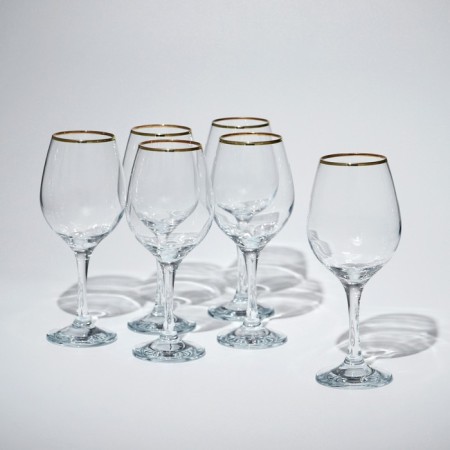 Amber glass glasses set, 365 ml, 6 pcs, Golden Kaima