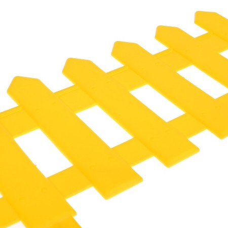 Decorative fence, 30 × 196 cm, 4 sections, plastic, yellow, "front garden"-9