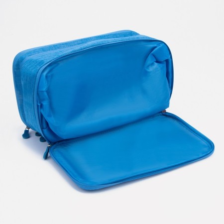 Cosmetic bag, 3 parts on lightning, color is bright blue-4