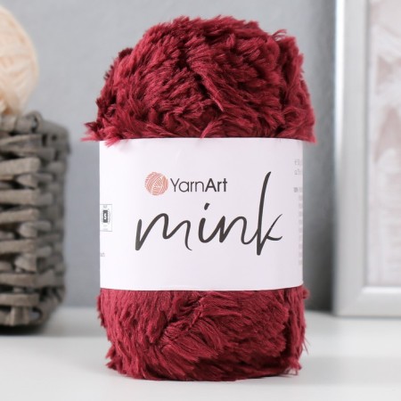 Yarn "mink" 100% polyamide 75m/50g (339 burgundy)-4