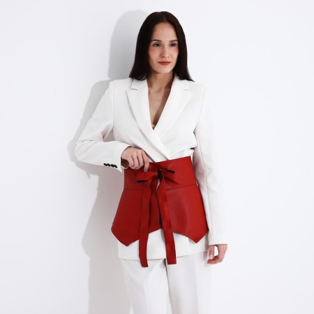 Women's belt, type of basca, width 73 cm, red color-2