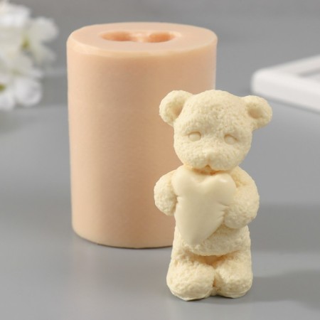 Silicone Mold "Bear with a toy" 4,5x4x7.5 cm mix