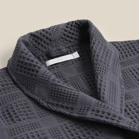 Wafel dressing gown Male SL Home: Chess "Grig Sandre", size M, 100% cotton, 340 g/m2-9