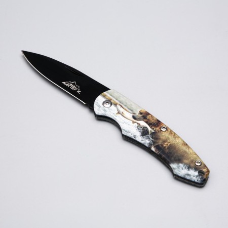 Folding "Bear on Hunting" 12.6cm, blade 70mm/2.3 mm, in a gift box-1