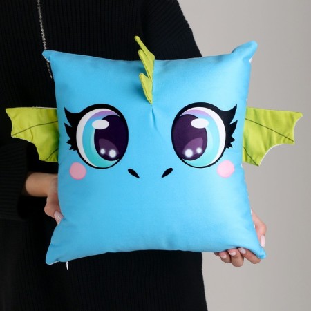 Decorative pillow "Blue dragon"-5