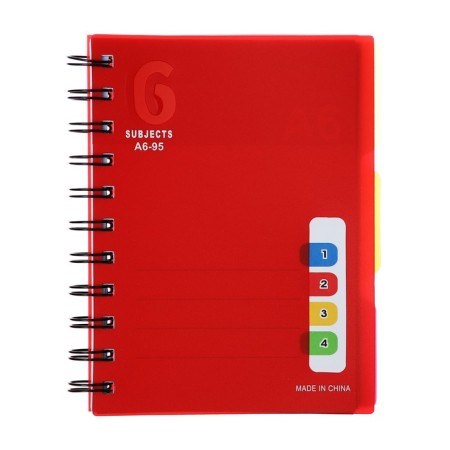 Notepad on the crest A6, 100 sheets, line, plastic cover, with dividers, classic, mix-1
