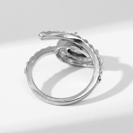 Ring "sprout" stem, white-blue color in silver, dimensionless-3