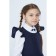 School sundress for girls, blue color, height 128