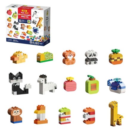 Block designer for kids "Fun figures", 139 parts