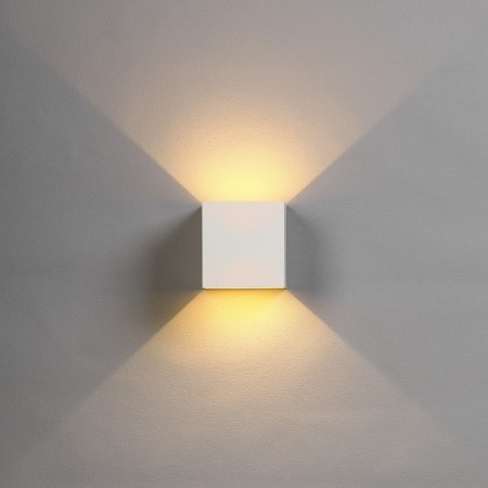 Facade lamp "Cube", FSD-063, 6 W, 3000K, Regulation. Ray, IP65, 220 V, plastic, white 1008423-2