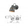 Lamp wall-flowing spot Rivoli Kalma 1he27, 40 watts with a switch with a switch