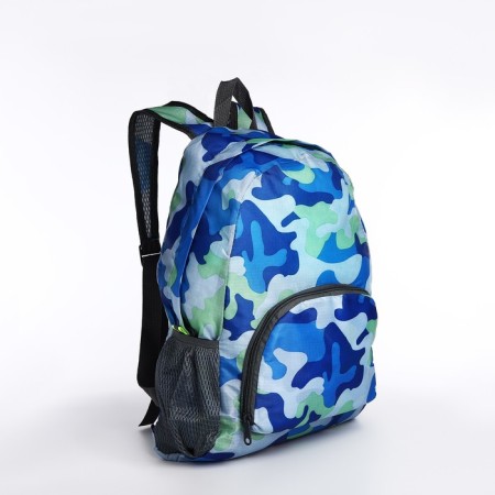 A backpack with a zipper, the color is blue/blue-3