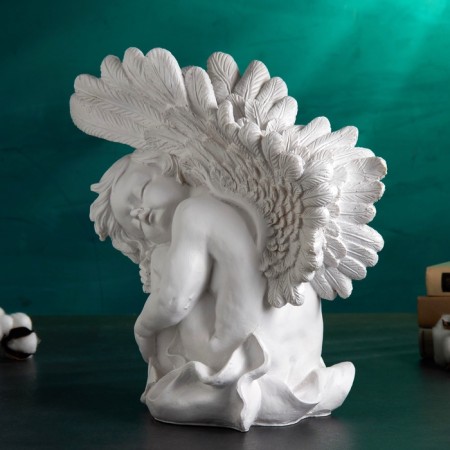 The figure "Angel leaned" white, 37x19x38cm-3