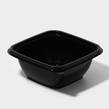 Disposable plastic container, YUPK-1212, 375 ml, 12.6 × 12.6 × 5.1 cm, black, 50 pcs/un