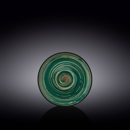Saucer Wilmax England Spiral, D = 14 cm, green color
