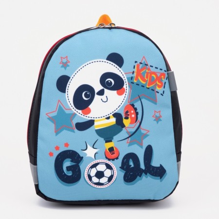Baby backpack on a zipper, a reflective strip, blue color-4