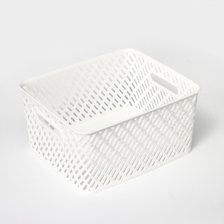 A basket for storage of an alternative "wicker", 35 × 29 × 17.5 cm, white color-1