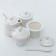 Ceramic set for spices and oils "Estet", 4 items: 2 capacities 250 ml, 2 capacities 150 ml, 3 spoons