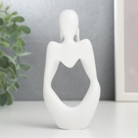 Souvenir Polystone "Abstraction - I do not hear anything" white 12.7x5.3x6 cm-2