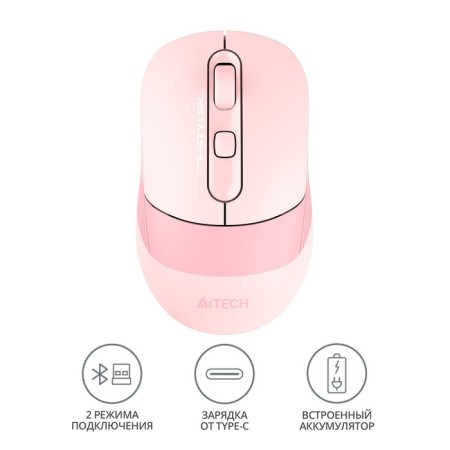 Mouse A4Tech FSTYLER FB10C, optical, wireless, 2400DPI, USB, pink-1