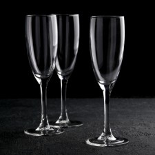 A set of glass glasses for champagne Eden, 170 ml, 3 pcs