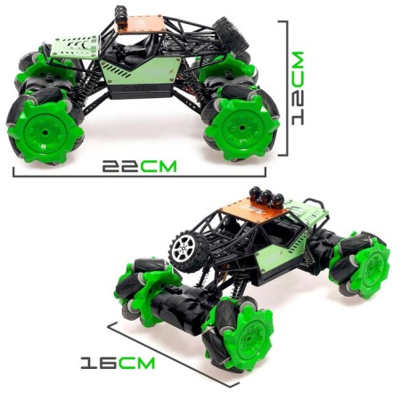 Radio-controlled machine "Jeep-Akobat", 4WD, gesture control, operates on the battery, green color-1