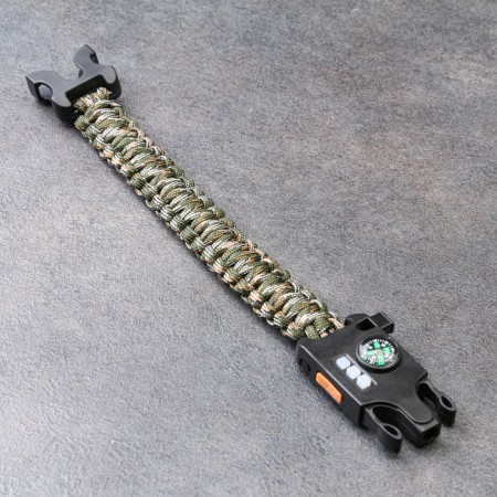 5B1 survival bracelet (paracord - 3 m, compass, whistle, fire, lantern), forest camouflage 1022407-2