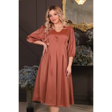 Female dress, size 42, terracotta color-11