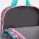 A backpack with a zipper, external pocket, pink color