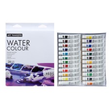 Watercolor paints 12 ml, in a metal tube, in a cardboard box, 24 colors