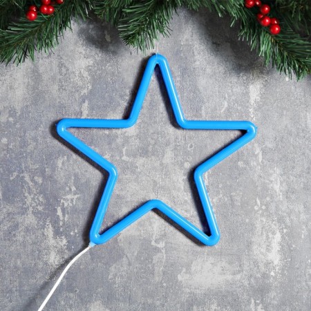 LED figure "Star" 28 cm, plastic, 220 V, glow of blue-1