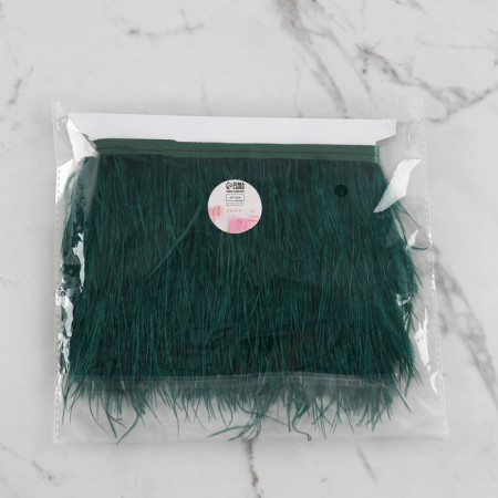 Braid with ostrich feathers, 8-10 cm, 5 ± 0.5 m, emerald color-4